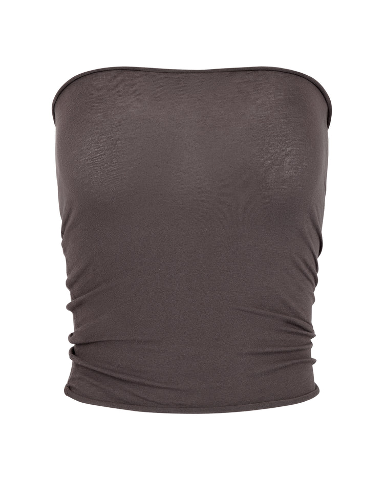 RAW EDGE TUBE TOP // SMOKE