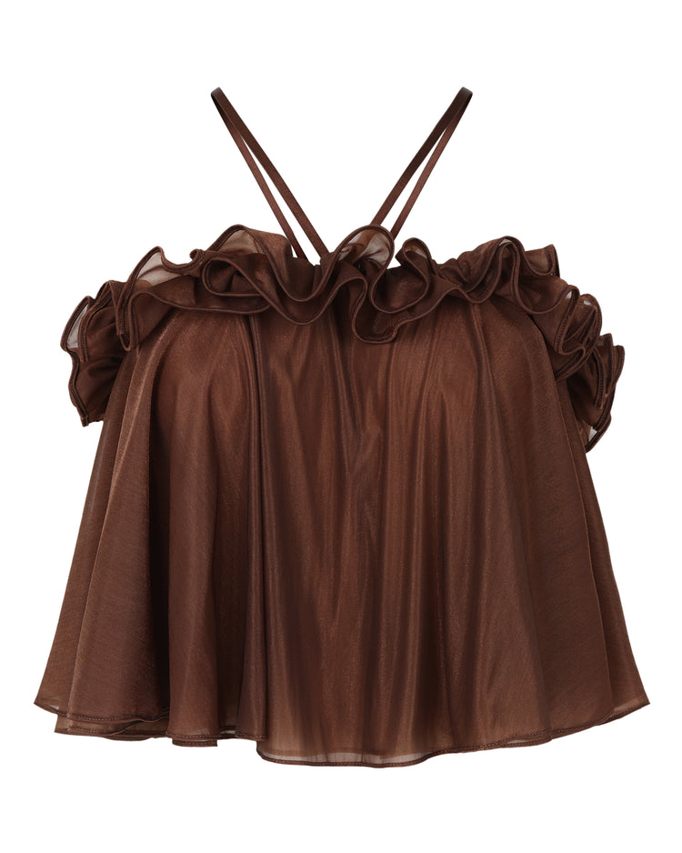 BABYDOLL HALTER TOP // MILK CHOCOLATE FOX