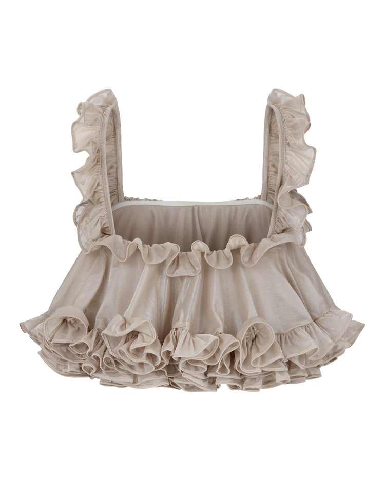 TIERED RUFFLE CAMISOLE // FLUFFY MUSHROOM