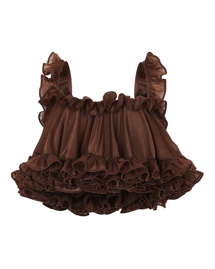 TIERED RUFFLE CAMISOLE // MILK CHOCOLATE FOX