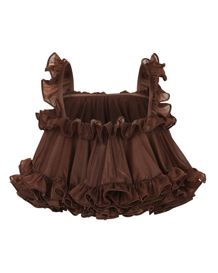 TIERED RUFFLE CAMISOLE // MILK CHOCOLATE FOX