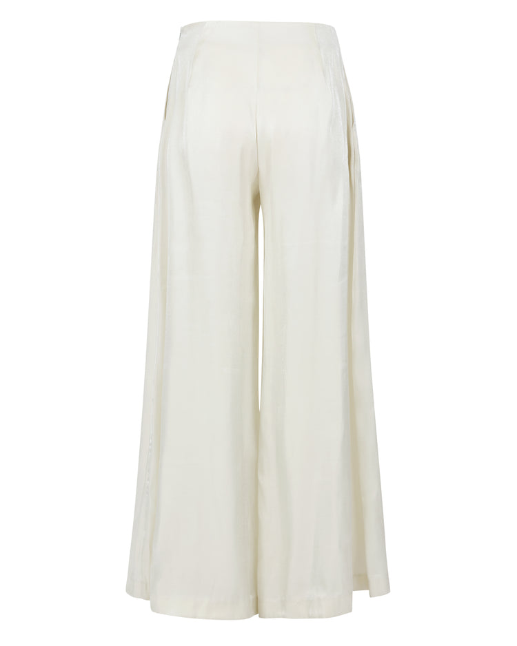 WIDE LEG TROUSER // MILKY PEARL