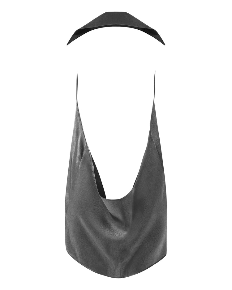 DEEP PLUNGE HALTER // CHROME