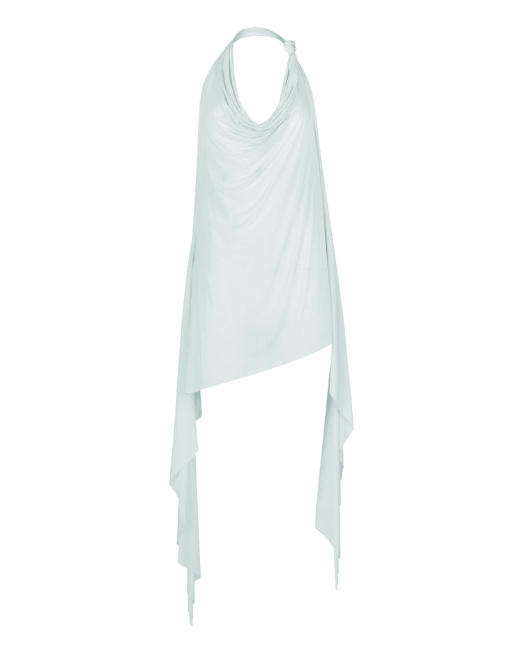SHEER SHIMMER KNOT HALTER // ICE CUBE