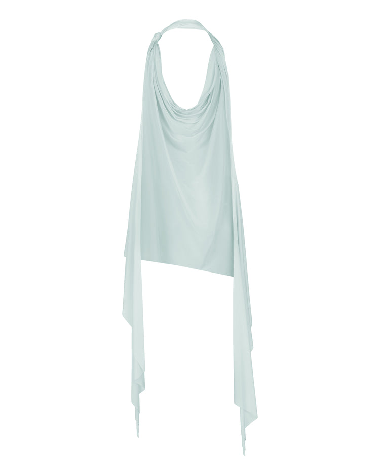 SHEER SHIMMER KNOT HALTER // ICE CUBE