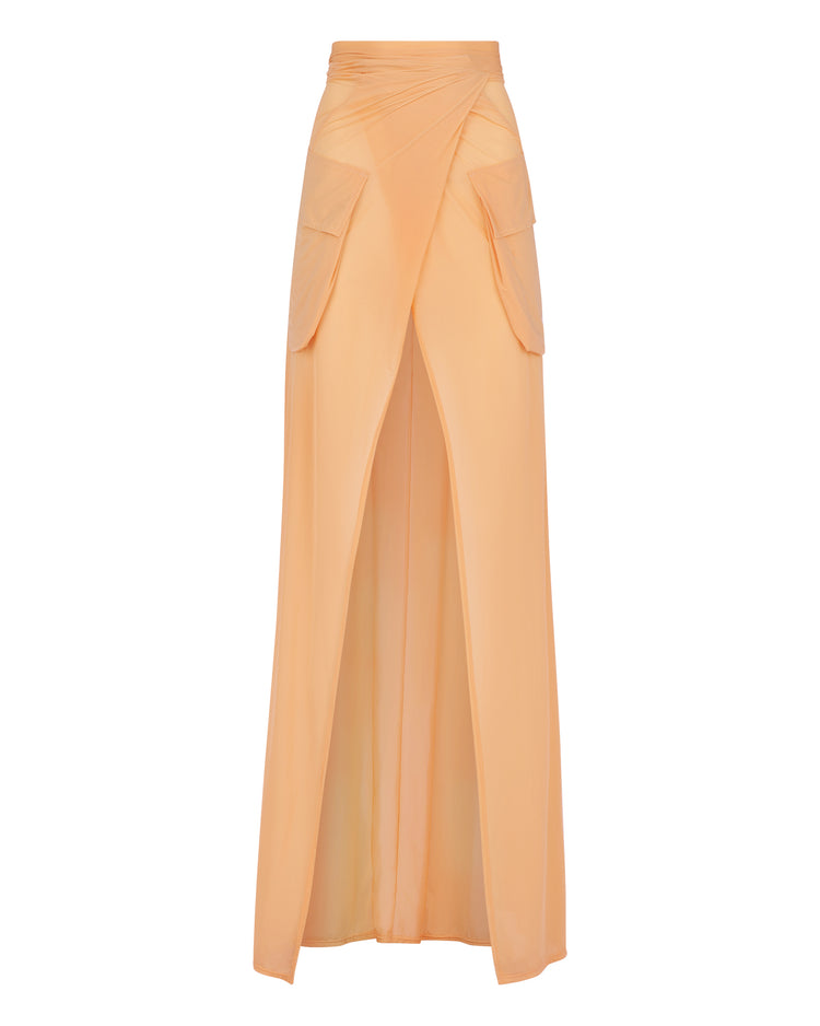 FEATHERLIGHT WRAP SKIRT // APRICOT
