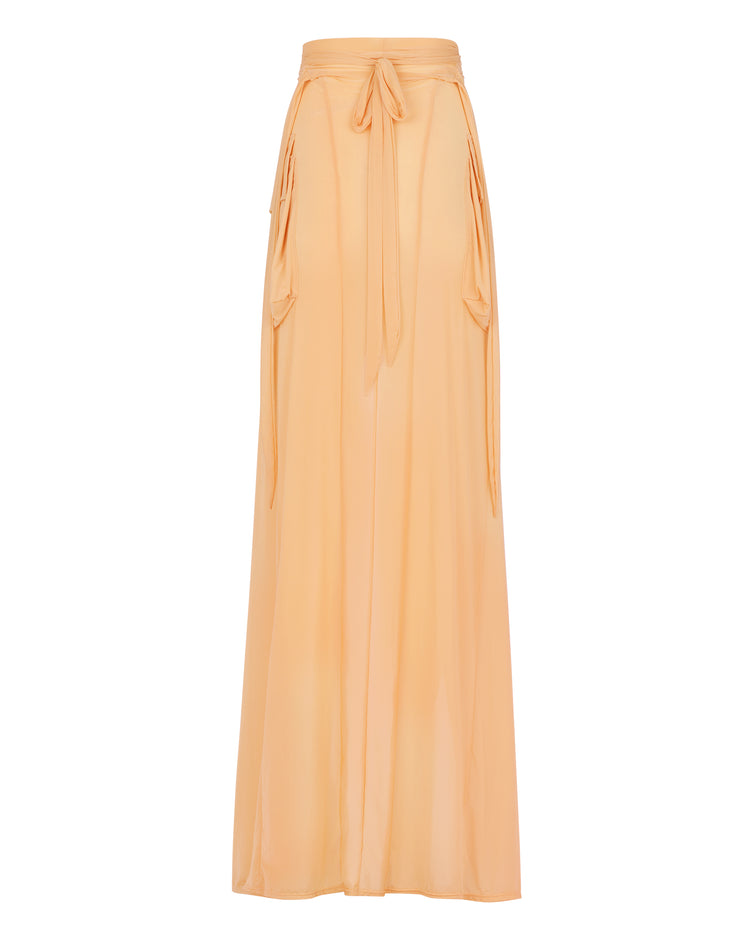 FEATHERLIGHT WRAP SKIRT // APRICOT