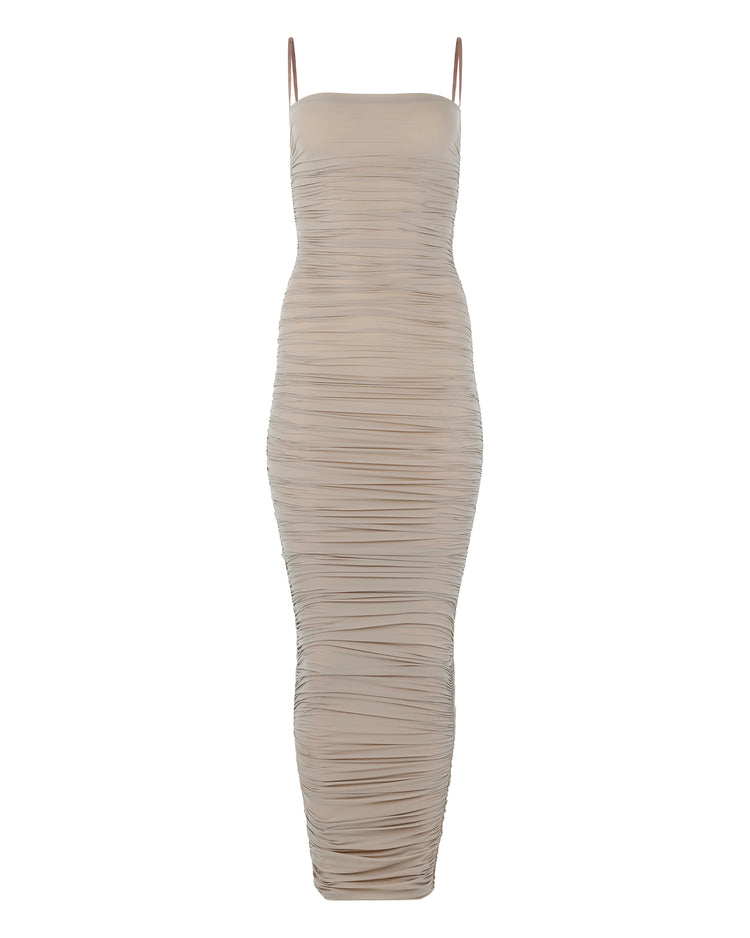 HOSIERY GATHER DRESS // FLUFFY MUSHROOM