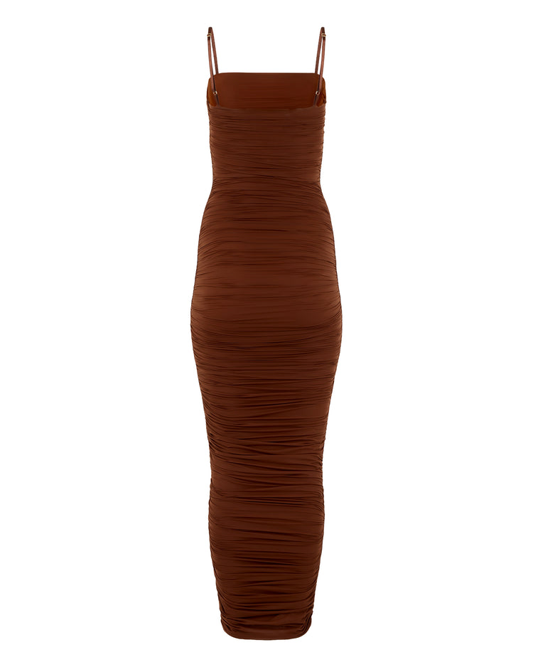 HOSIERY GATHER DRESS // MILK CHOCOLATE FOX