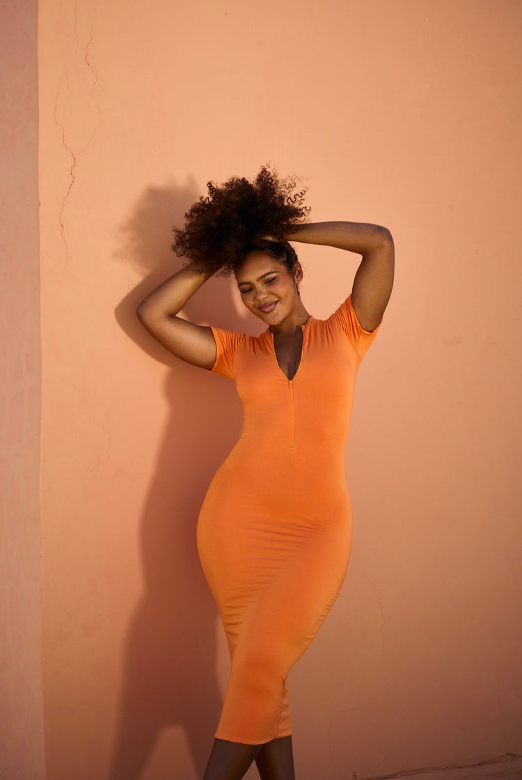 MODAL MIDI DRESS // PERSIMMON