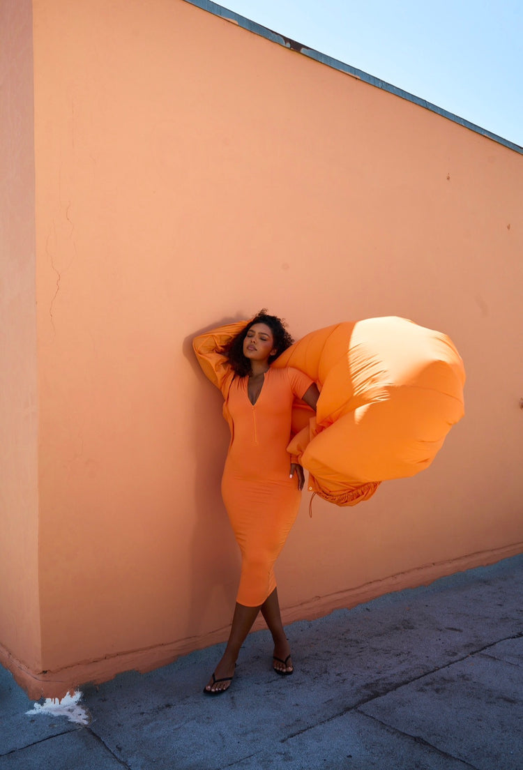 MODAL MIDI DRESS // PERSIMMON