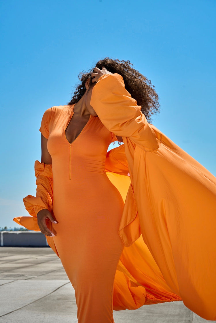MODAL MIDI DRESS // PERSIMMON