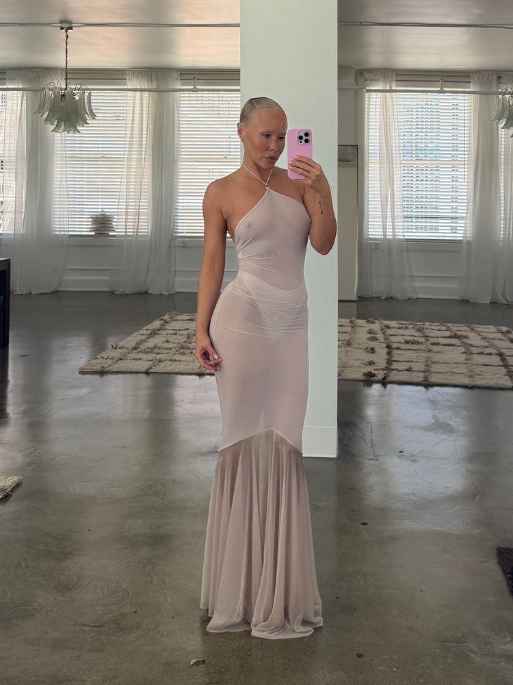 TEARDROP MERMAID TAIL DRESS // PINK WHISPER