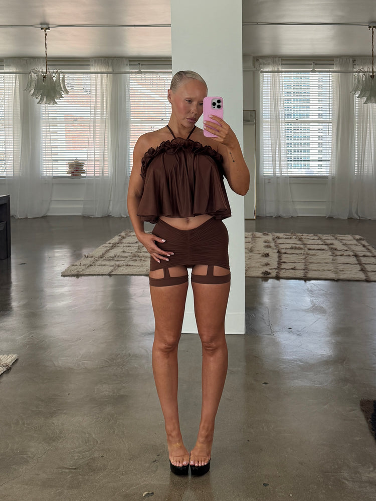 SOFT HOSIERY GARTER // MILK CHOCOLATE FOX