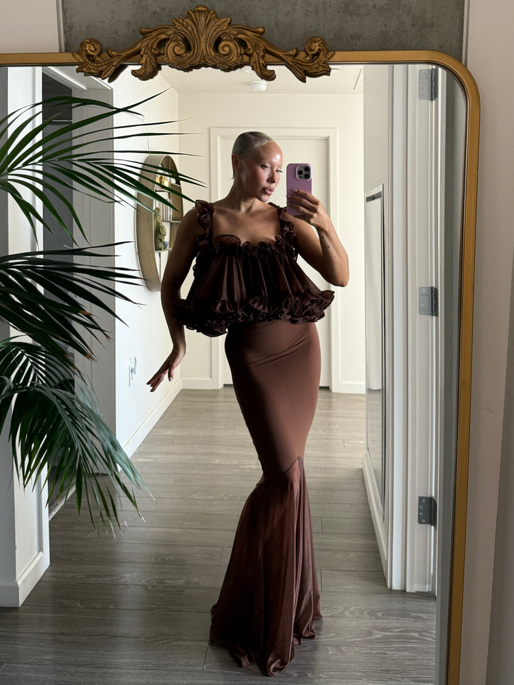 TIERED RUFFLE CAMISOLE // MILK CHOCOLATE FOX
