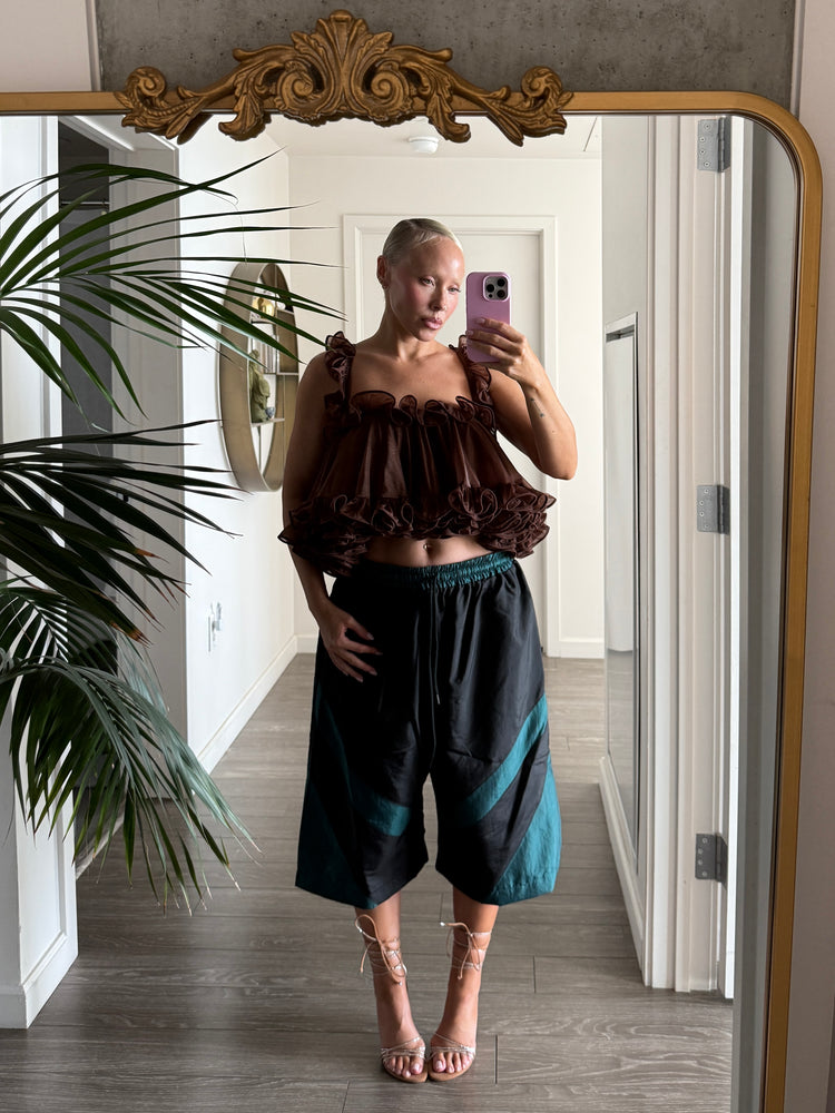 TIERED RUFFLE CAMISOLE // MILK CHOCOLATE FOX