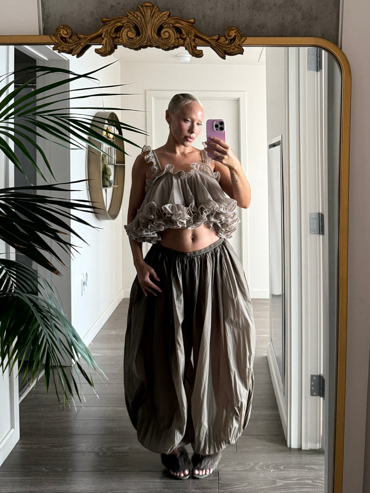 TIERED RUFFLE CAMISOLE // FLUFFY MUSHROOM