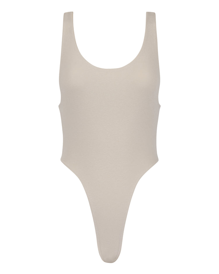 JERSEY THONG BODYSUIT // COSMIC LATTE