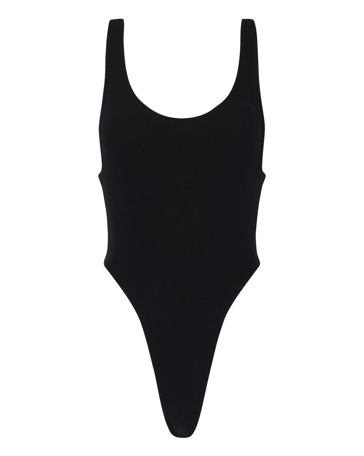 JERSEY THONG BODYSUIT // VERY BLACK
