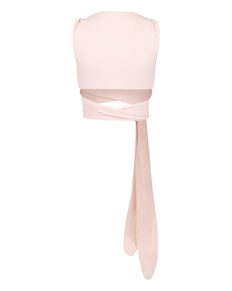 ROLLED SHOULDER BRALETTE // PINK MIST