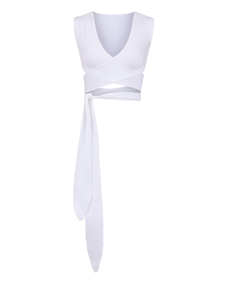 ROLLED SHOULDER BRALETTE // OPTIC WHITE