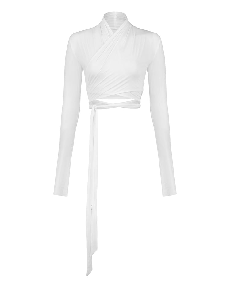 SHEER SHIMMER BOLERO // OPTIC WHITE
