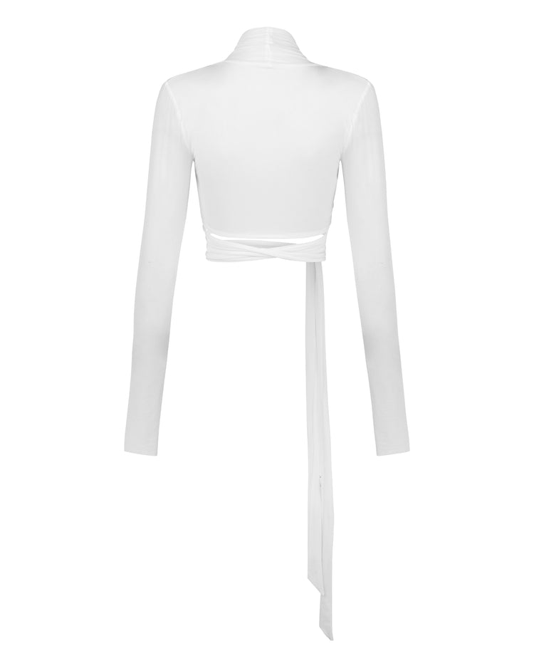 SHEER SHIMMER BOLERO // OPTIC WHITE