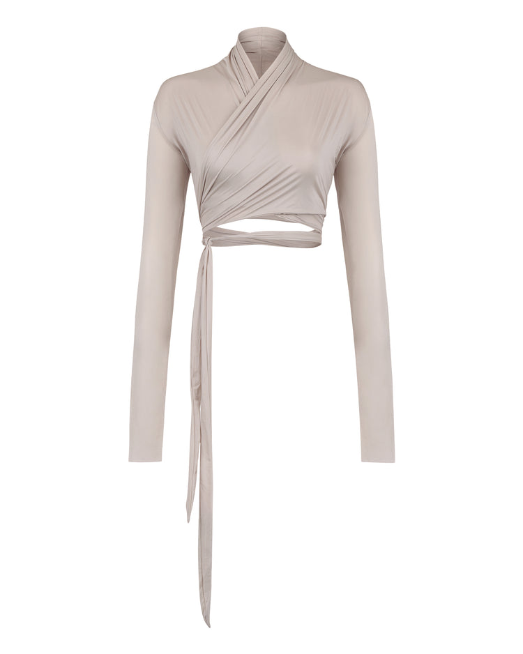 SHEER SHIMMER BOLERO // COSMIC LATTE