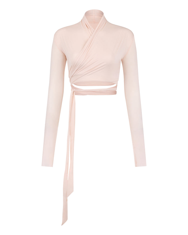 SHEER SHIMMER BOLERO // PINK MIST