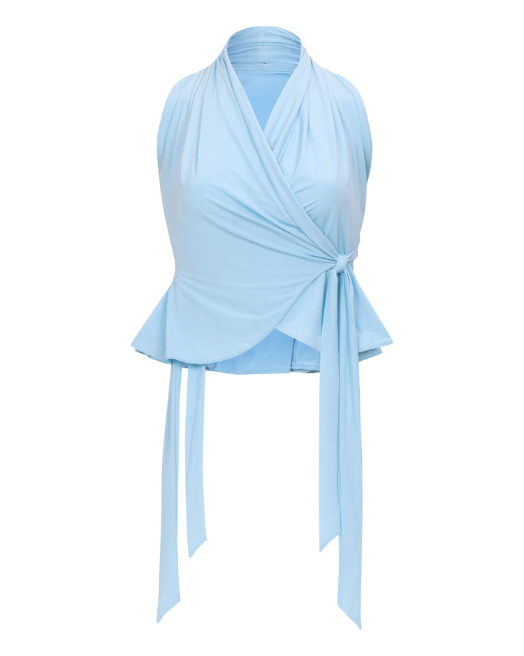 RACERBACK FLOUNCE TOP // AQUAMARINE