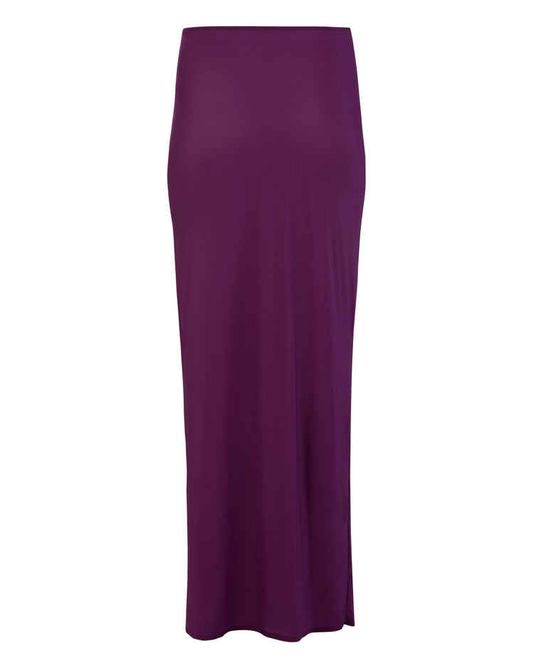 SHEER FLOW SKIRT // EGGPLANT
