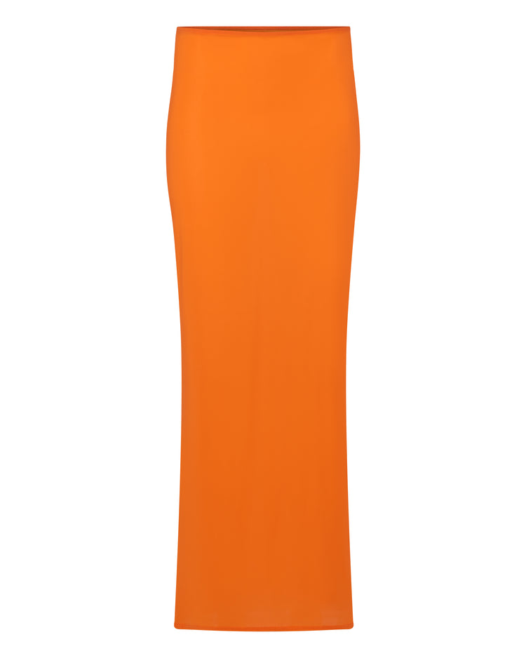 SHEER FLOW SKIRT // PERSIMMON