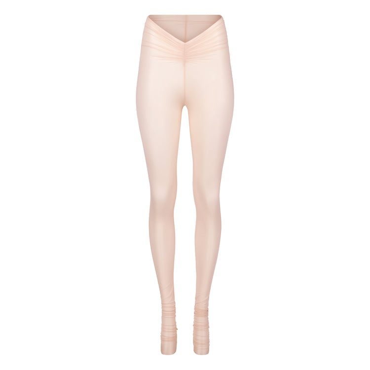 SHEER SHIMMER SCRUNCH LEGGING // PINK MIST