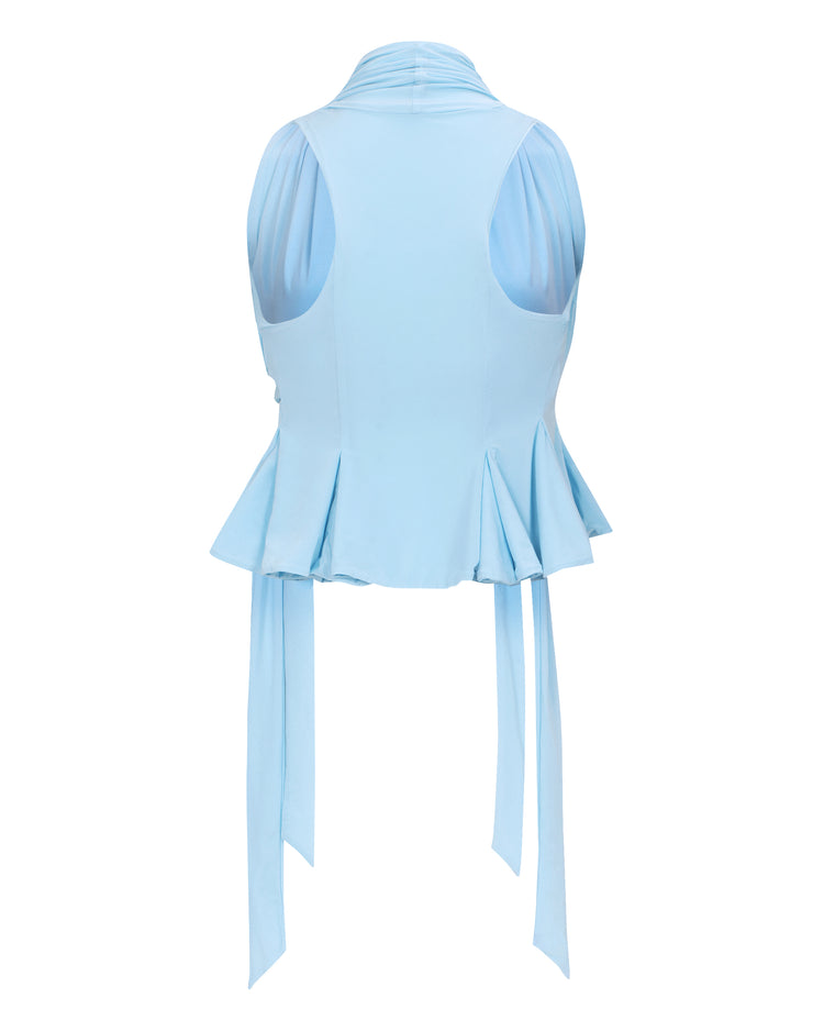 RACERBACK FLOUNCE TOP // AQUAMARINE