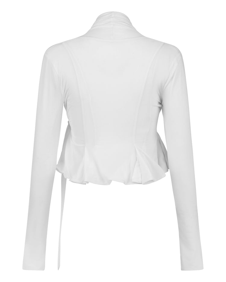 FLARED WRAP BOLERO // OPTIC WHITE