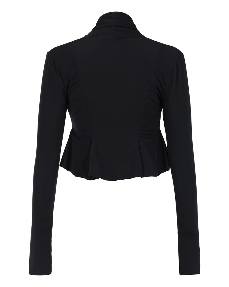 FLARED WRAP BOLERO // VERY BLACK