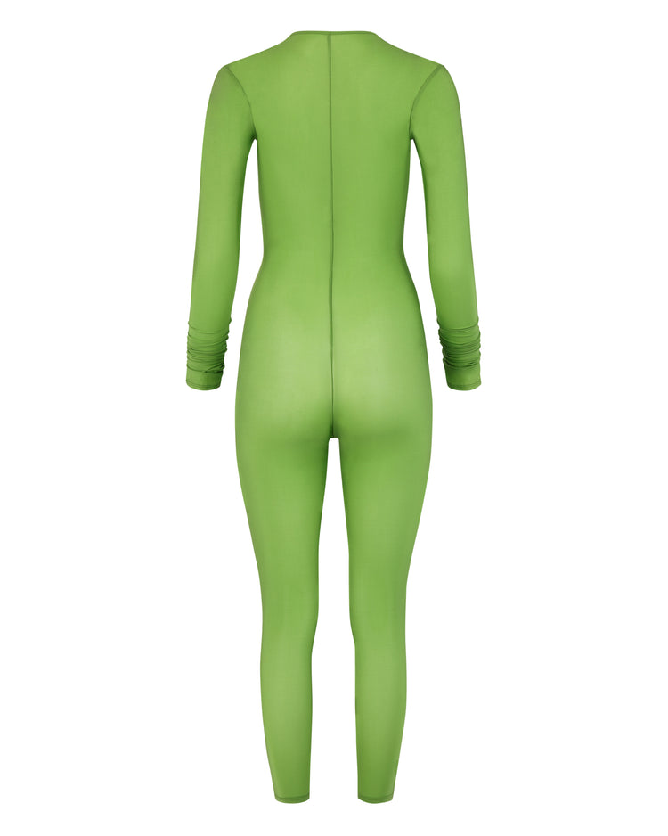 SHEER SHIMMER CATSUIT // FROG