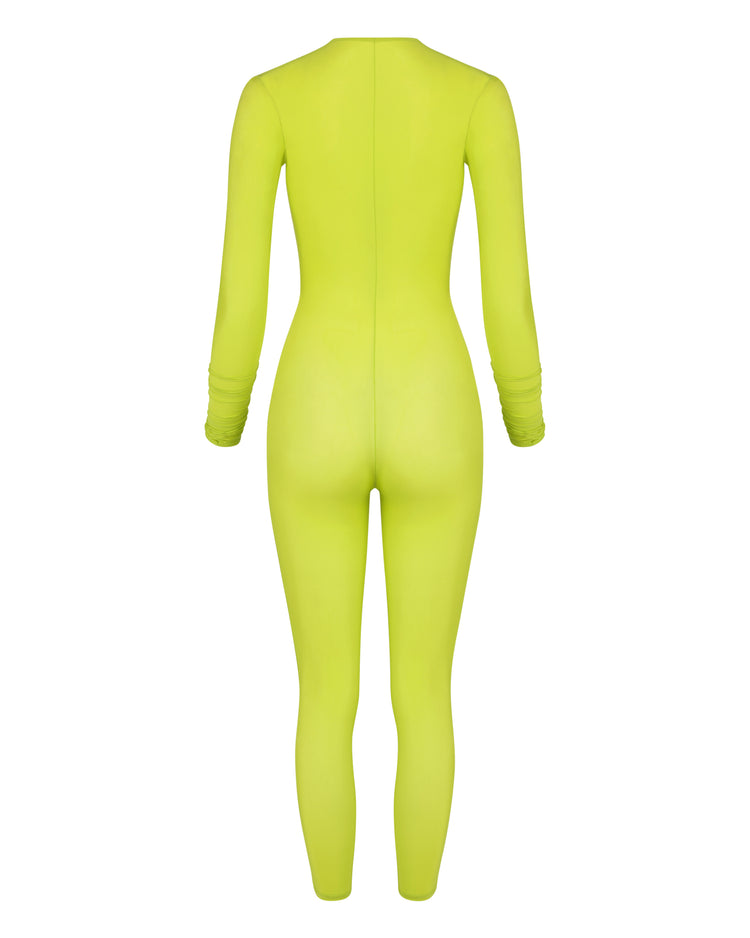 SHEER SHIMMER CATSUIT // KIWI