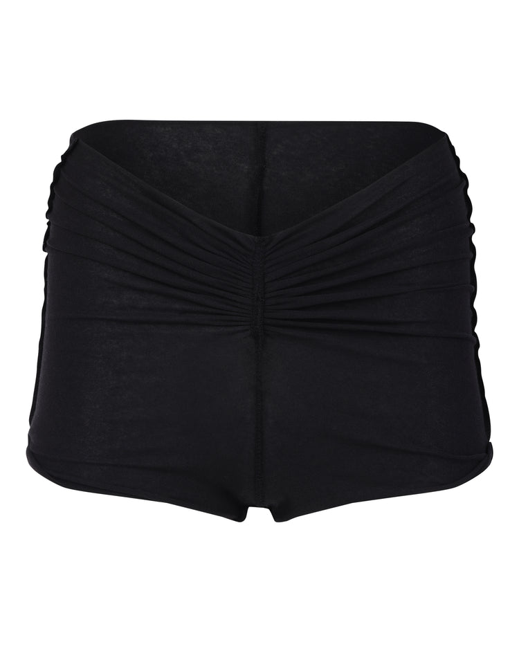 SCRUNCH TAP SHORT // VERY BLACK