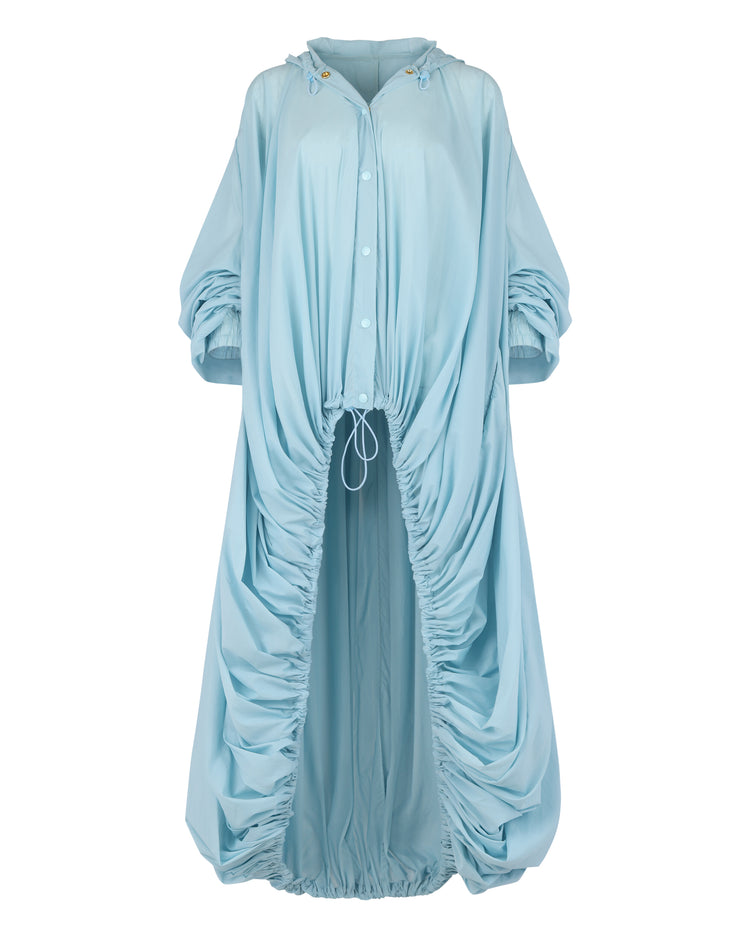 HOODED BALLOON WINDBREAKER // AQUAMARINE