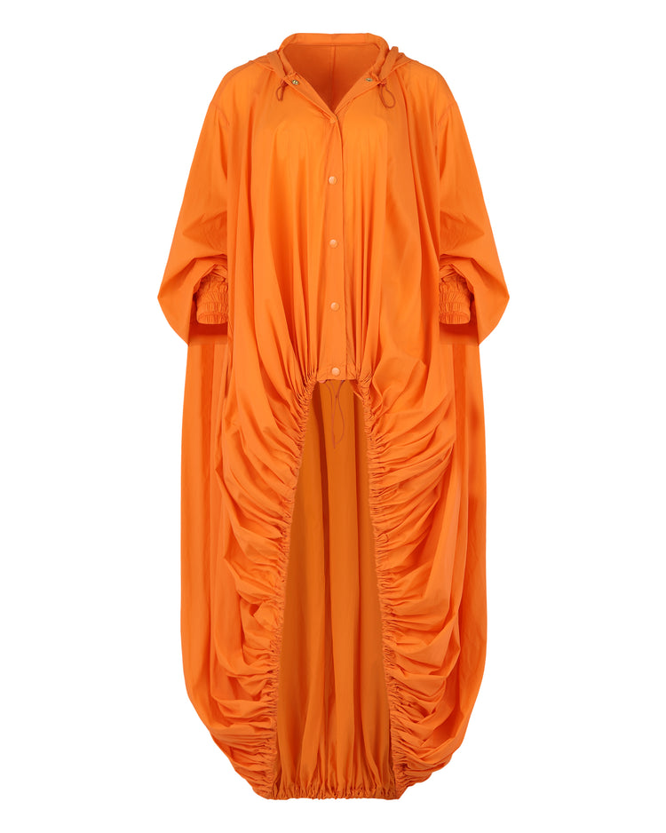 HOODED BALLOON WINDBREAKER // PERSIMMON