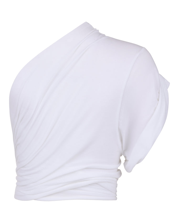 RAW EDGE ONE SLEEVE TEE // OPTIC WHITE