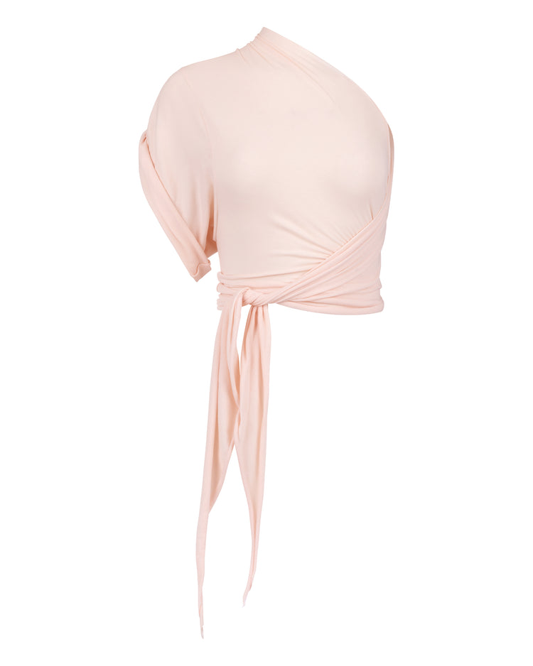 RAW EDGE ONE SLEEVE TEE // PINK MIST