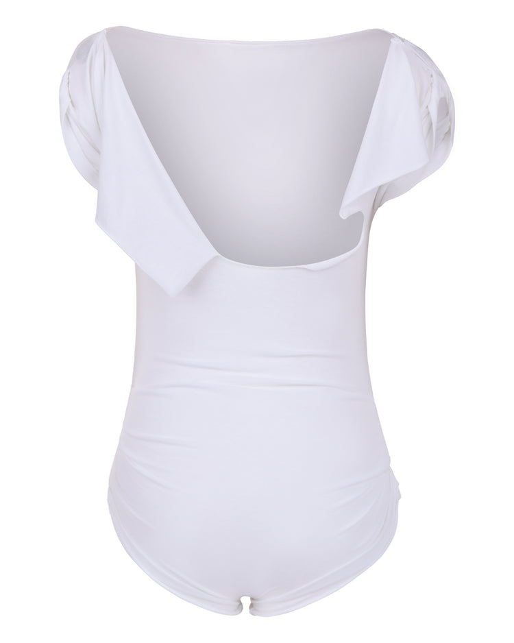 RIPPED TEE BODYSUIT // OPTIC WHITE