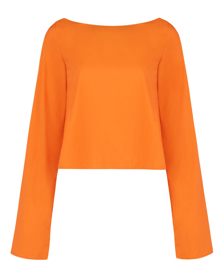 WINDBREAKER OPEN BACK BLOUSE // PERSIMMON