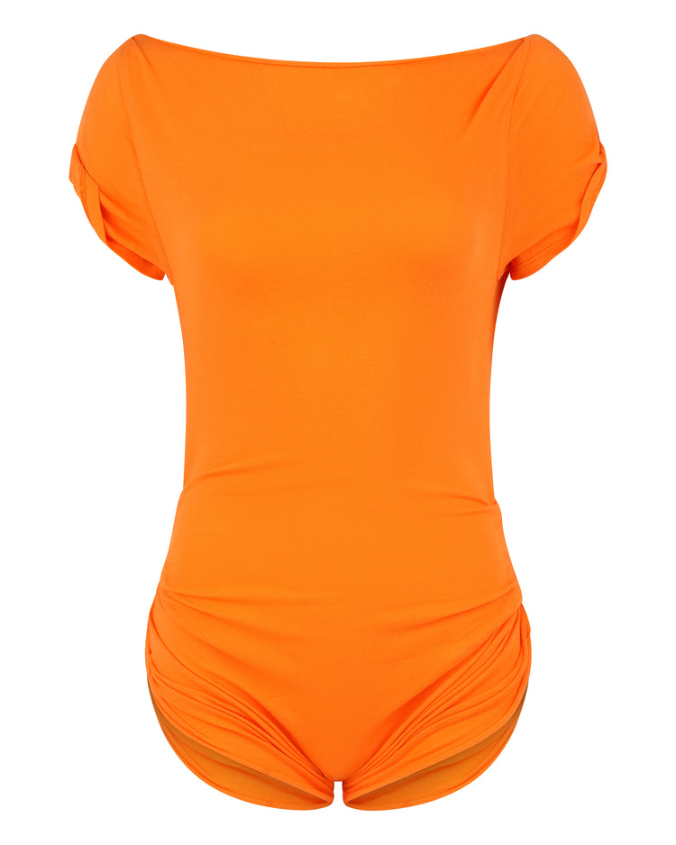 DESTROYED TSHIRT BODYSUIT // PERSIMMON