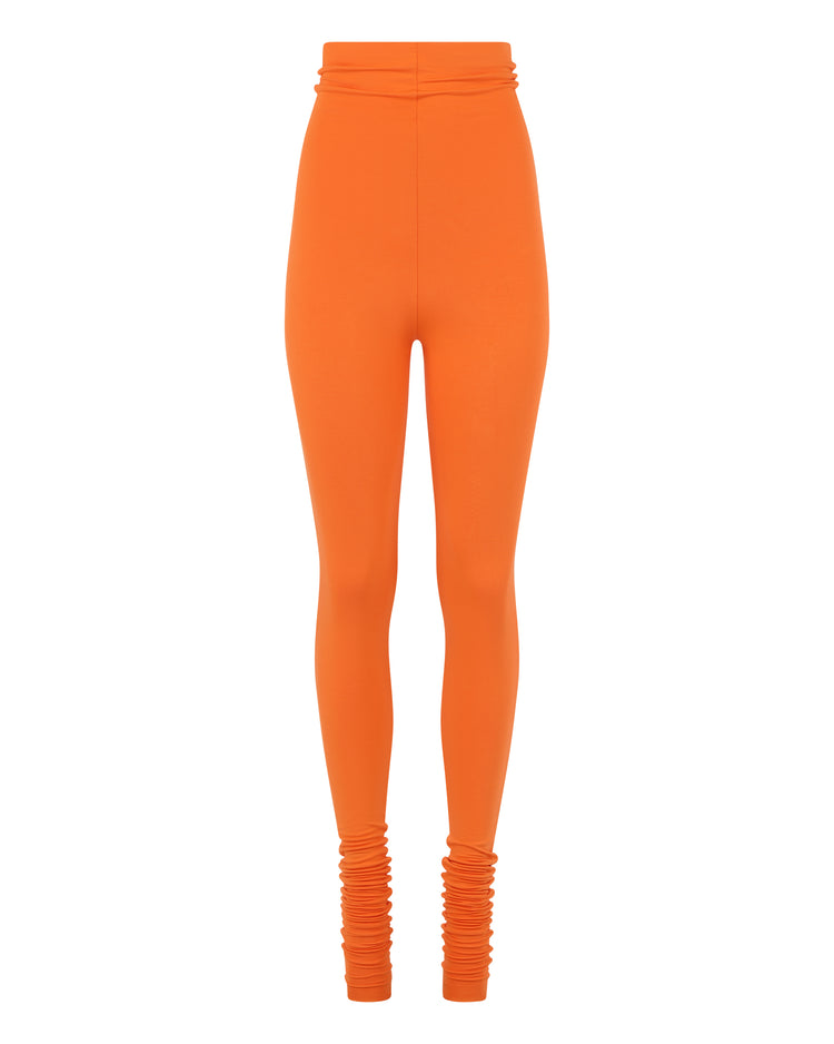 MODAL DOUBLE RAW EDGE LEGGING // PERSIMMON