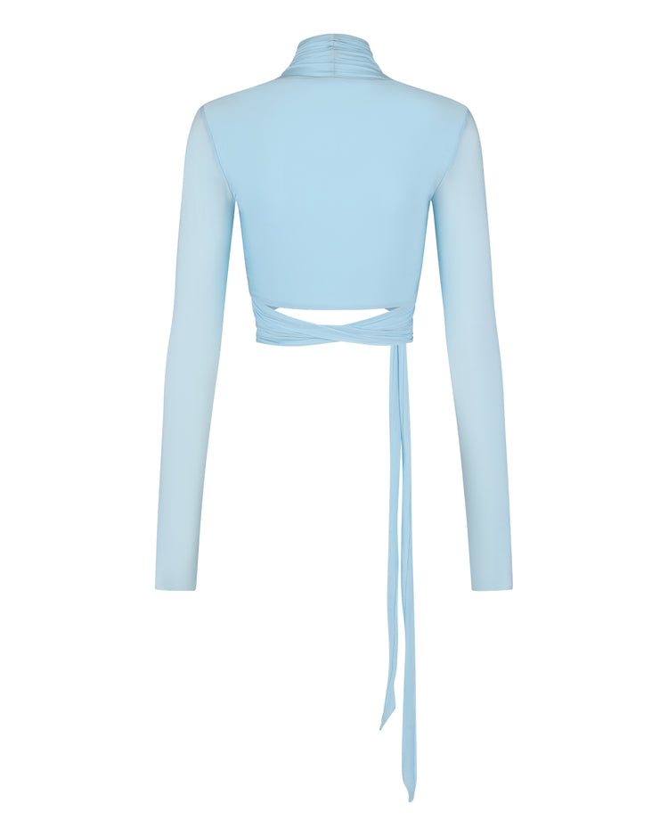 SHIMMER CROPPED BOLERO // AQUAMARINE