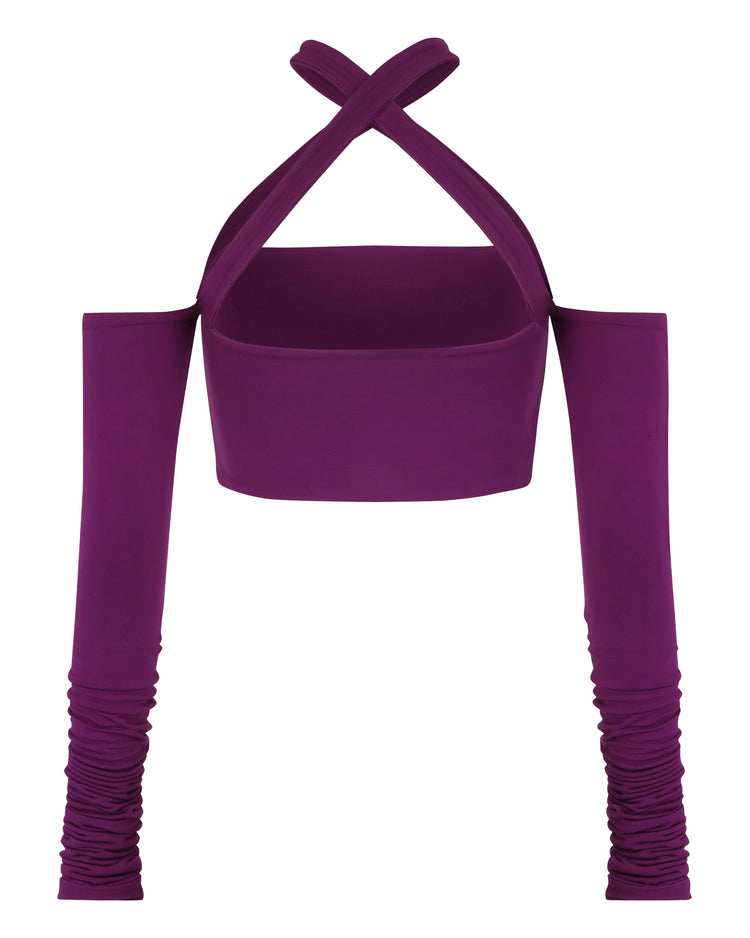'91 CRISS CROSS TOP // EGGPLANT