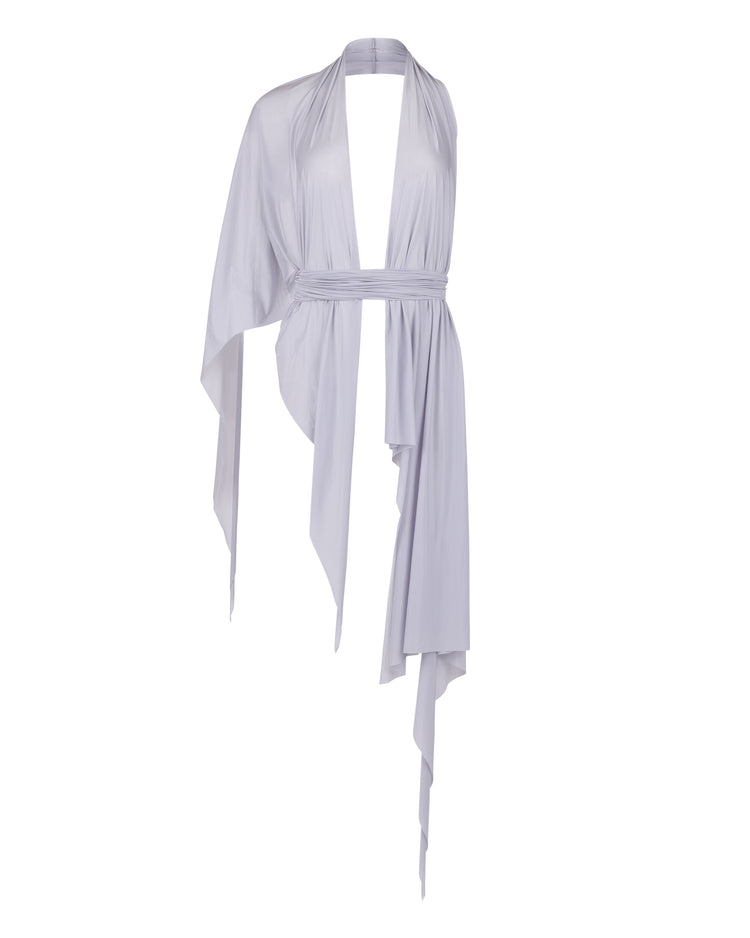 SHEER SHIMMER DRAPE HALTER // LUNAR ROCK